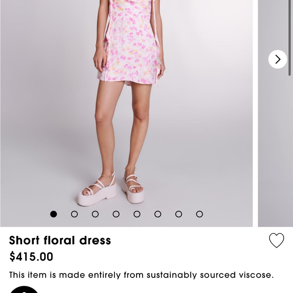 Maje Cream and Pink Floral Dress